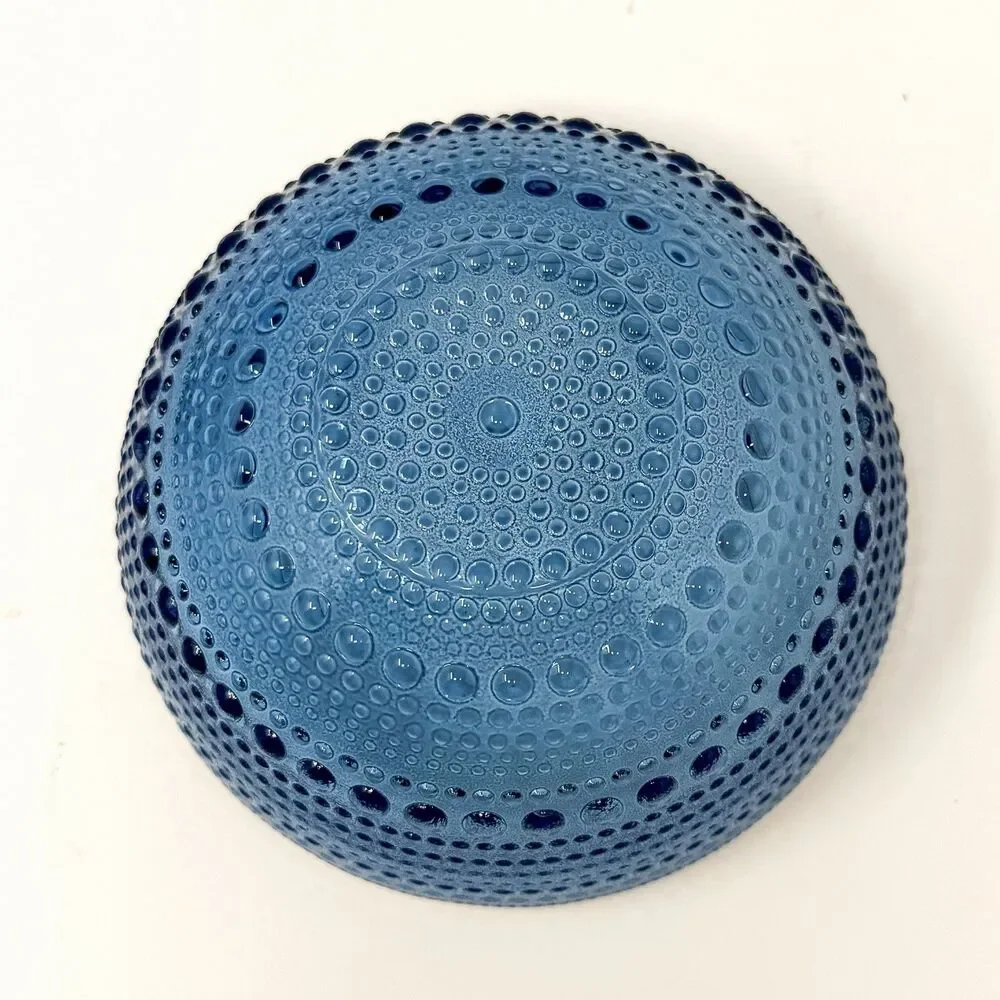 Fortessa Jupiter Cobalt Blue Hobnail Glass Bowls Set of 6 Small Dessert